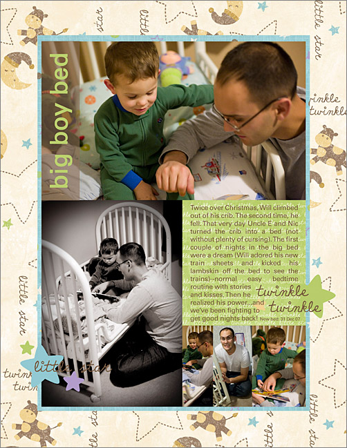 scrapbook page big boy bed