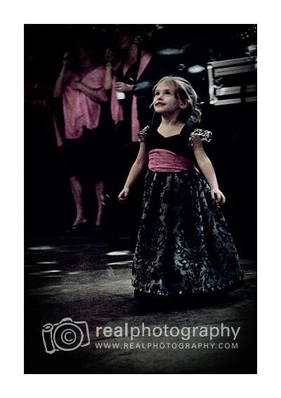 wedding flower girl dancing