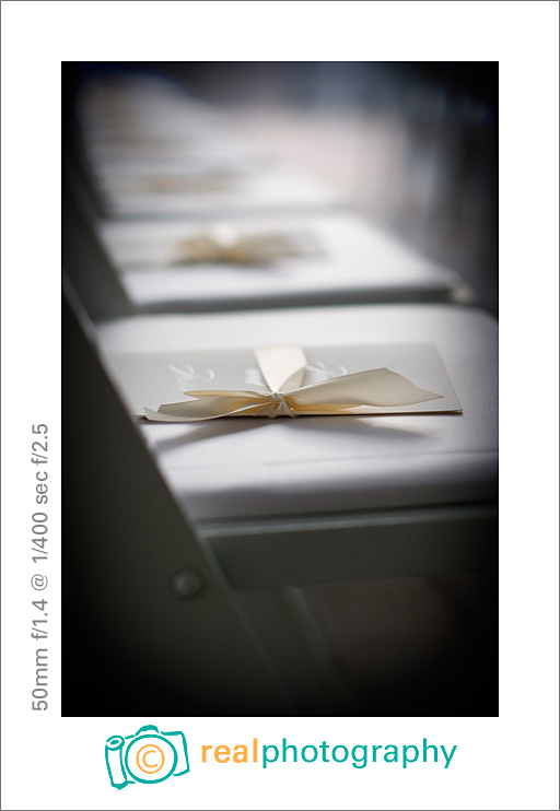 shallow depth of field means the booklets melt into the background