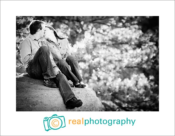 black and white engagement picture