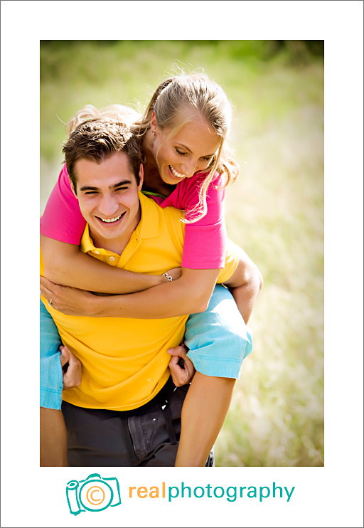 engagement portrait piggy back