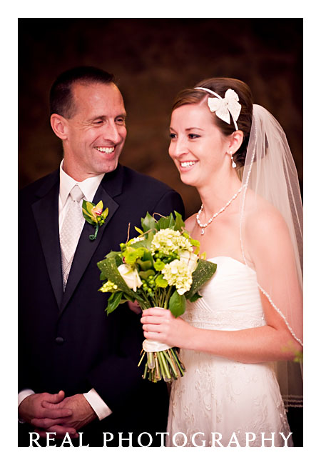 dad and daughter about to walk down aisle