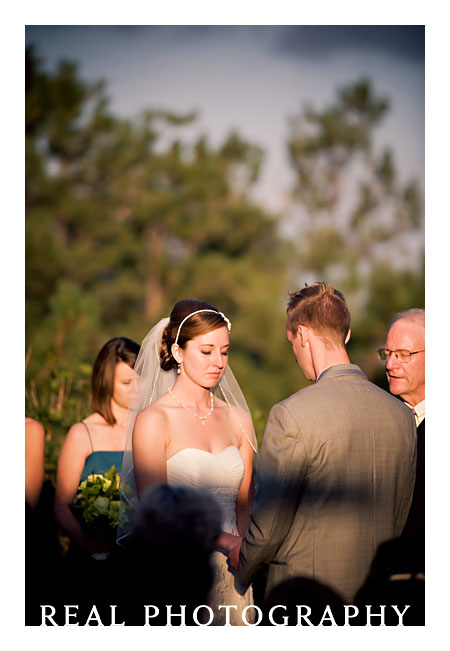 bride during outside wedding ceremony