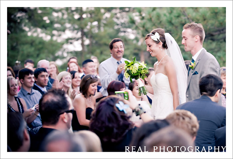 bride and groom recessional walk back down aisle