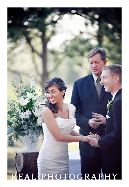 outside wedding ceremony lodge at cathedral pines colorado springs