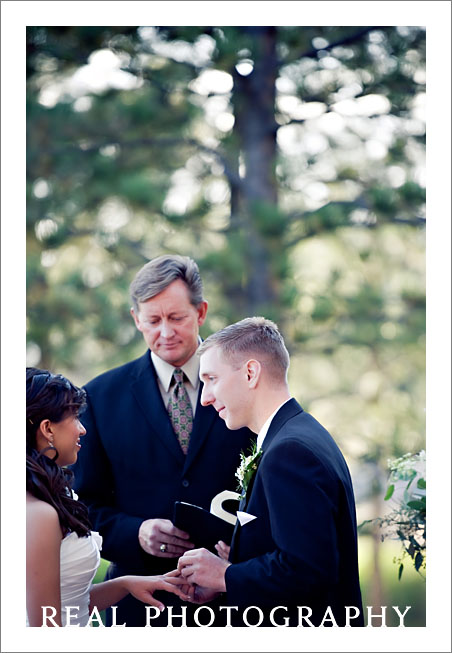 outdoor wedding ceremony lodge at cathedral pines september fall colorado springs