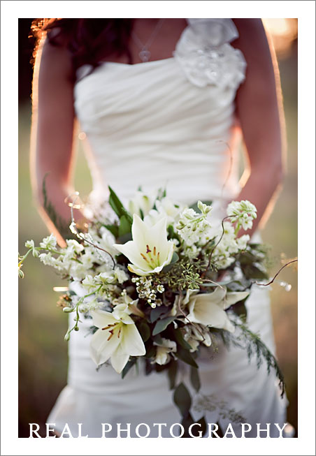 bride bouquet white and green
