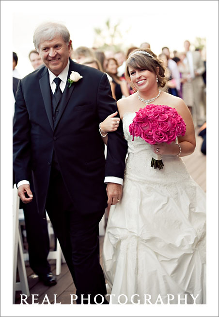 father and daughter walk down aisle wedding ceremony mount vernon country club