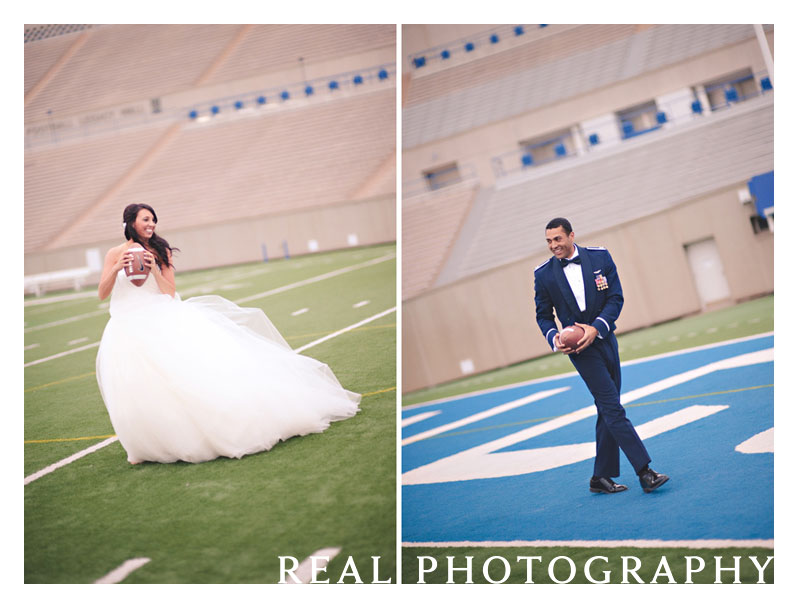 usafa air force academy wedding stadium portraits